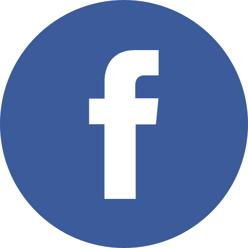 Facebook Logo in Round blue with shadow