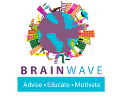 Brain Wave (round circle Brain Wave logo)