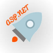 Software Development Language, an illustration of ASP.NET and MVC as a Rocket flying (round image rocket)